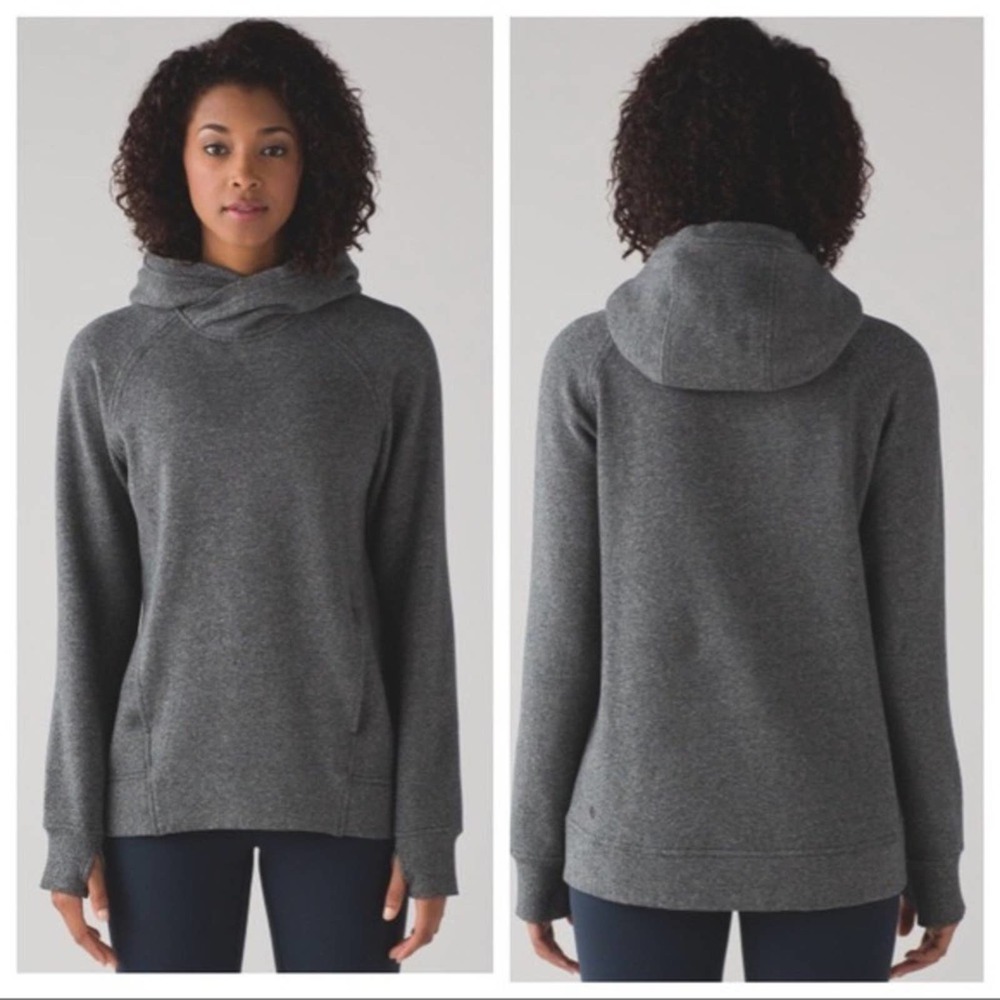 Lululemon fleece please pullover grey hoodie sweatshirt